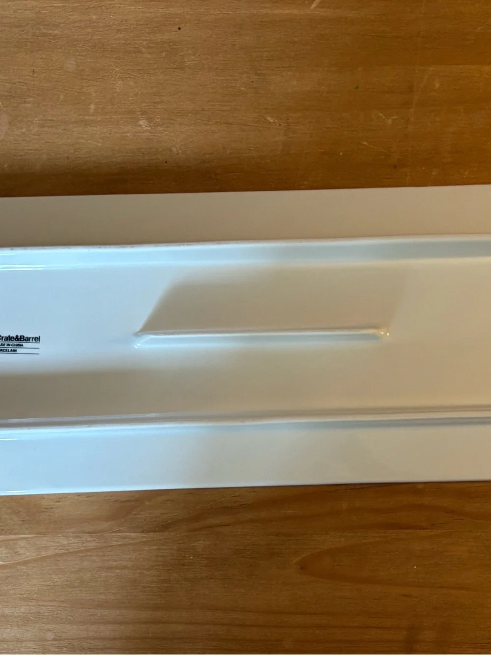 Crate&Barrel White Rectangular Ceramic Wall Plate